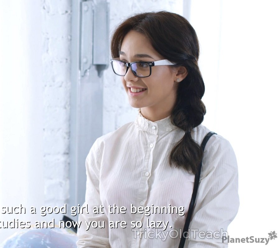 Michelle Can - Nerdy Brunette In Glasses Seduces Teacher With Mini Skirt UltraHD/4K