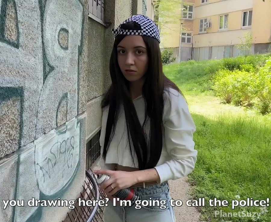 Katty West - Caught A Hooligan Girl Painting Graffiti And Cum In her Panties FullHD