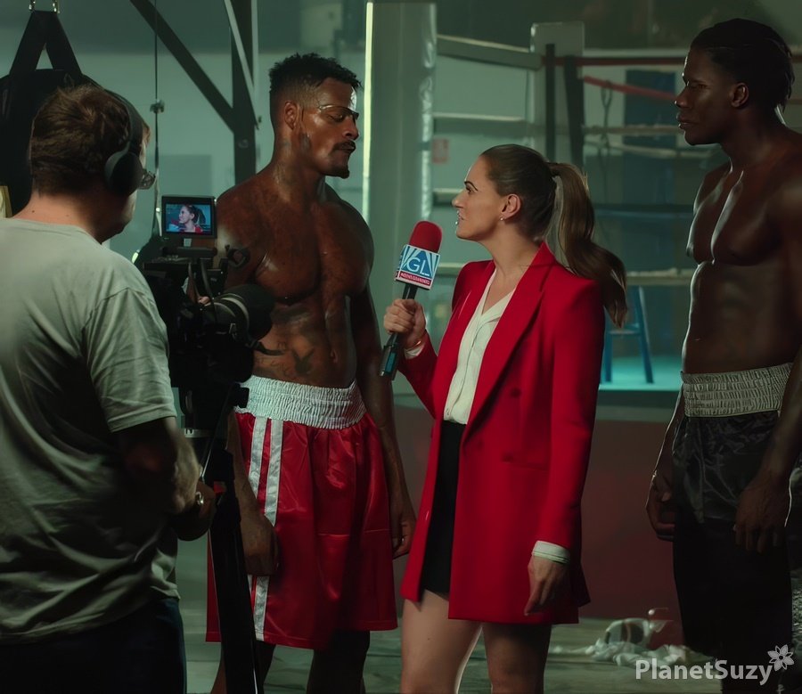 Tori Black - A Beautiful Journalist Girl Had Sex With Two Black Boxers In The Ring FullHD