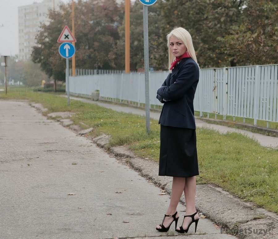 Olivia Devine - Russian Stewardess Pickup And fuck In The Car FullHD 1080p