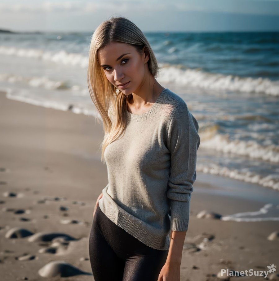 Angel Piaff - Beautiful And Very Romantic Sex On The Beach With A Slender Blonde FullHD 1080p