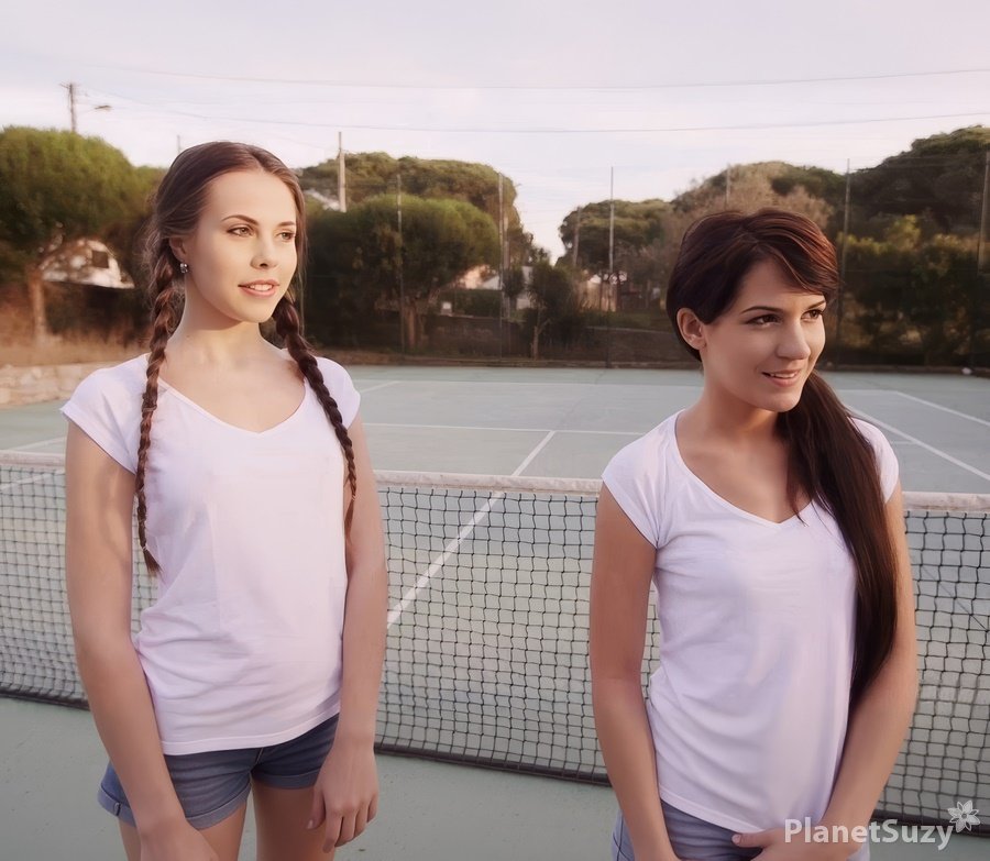 Abril Gerald, Bella Beretta - A Teacher Teaches Two Young Girls How To Play Tennis And Fuck FullHD 1080p