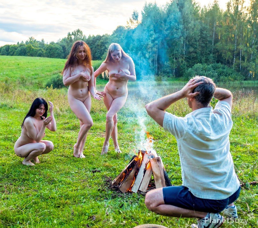 Crazy Alisha, Sugar Ann, Lesly Nilson - Hot Sex After a Cold Lake Swim by the Campfire FullHD 1080p